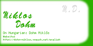 miklos dohm business card